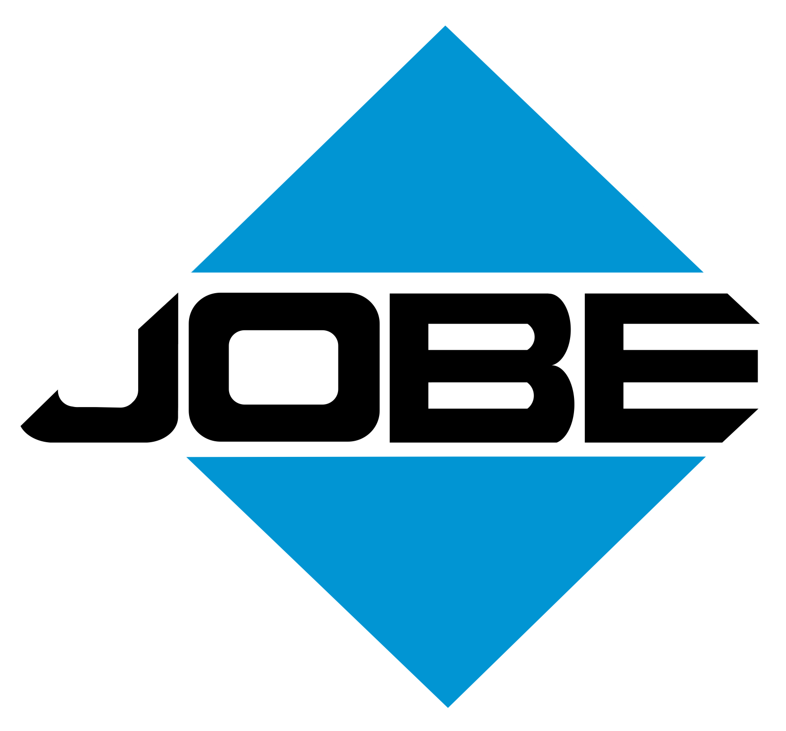 Jobe logo with blue diamond background and bold black text.